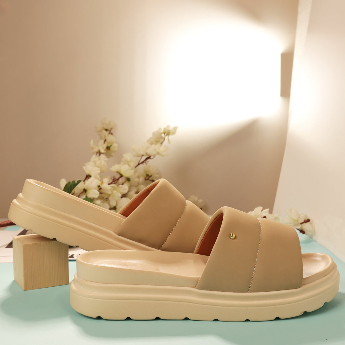 Women Medicated Slipper 1D-BEIGE