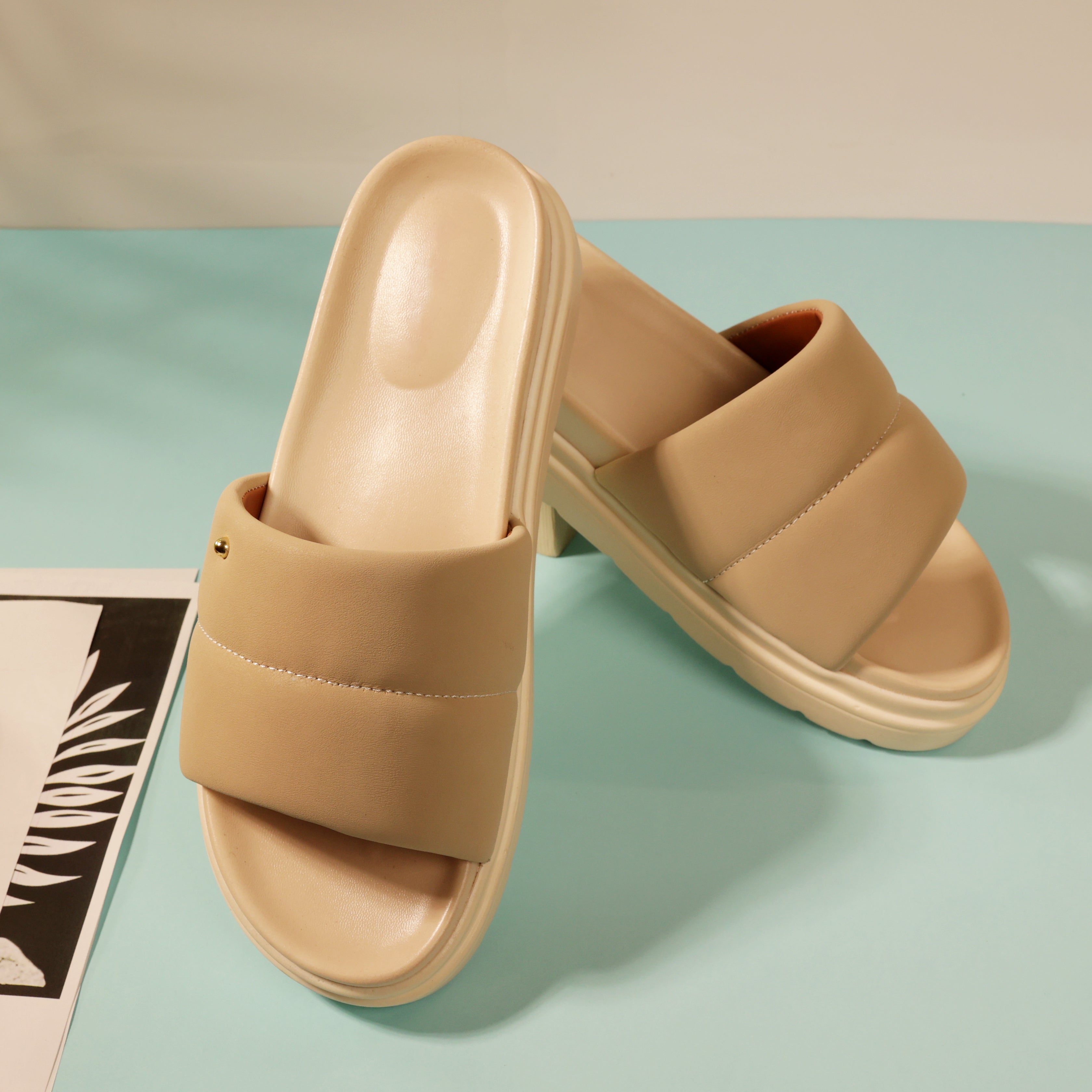 Women Medicated Slipper 1D-BEIGE