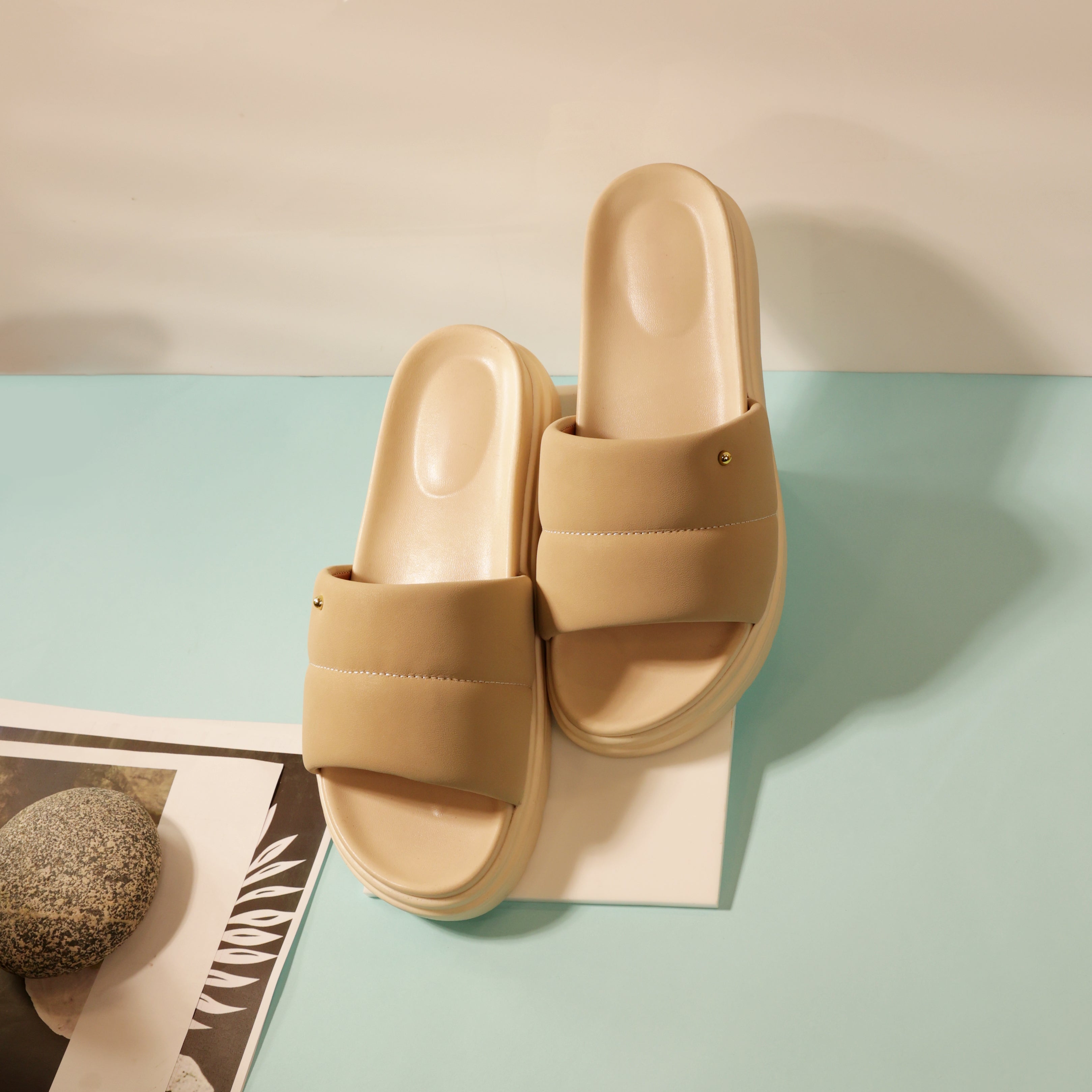 Women Medicated Slipper 1D-BEIGE