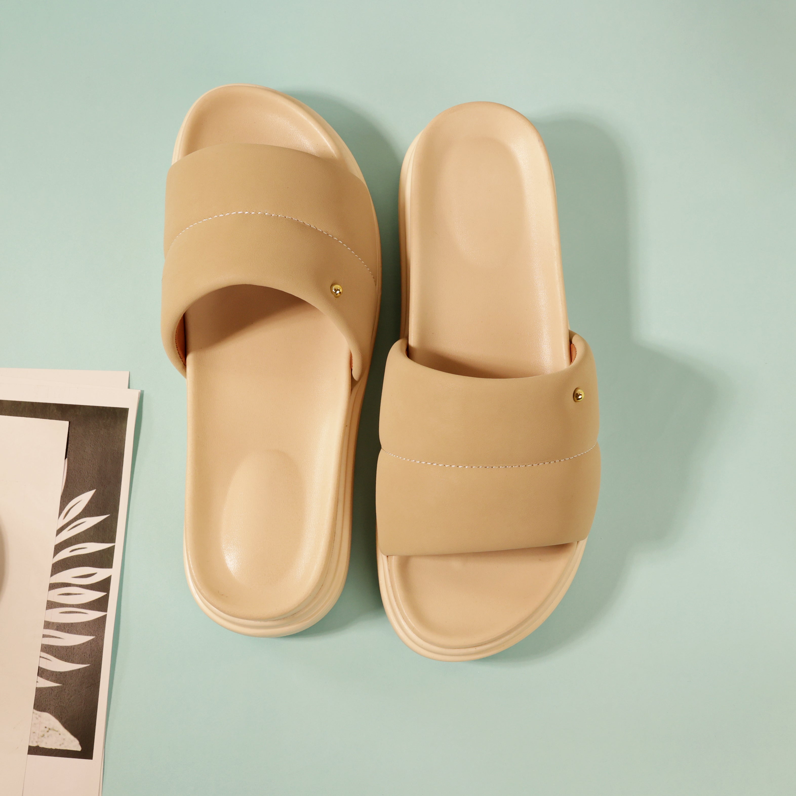 Women Medicated Slipper 1D-BEIGE