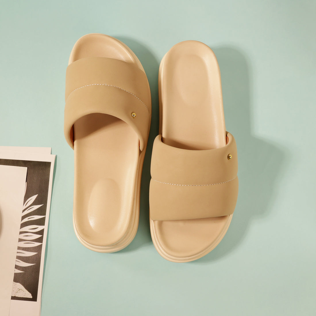 Women Medicated Slipper 1D-BEIGE