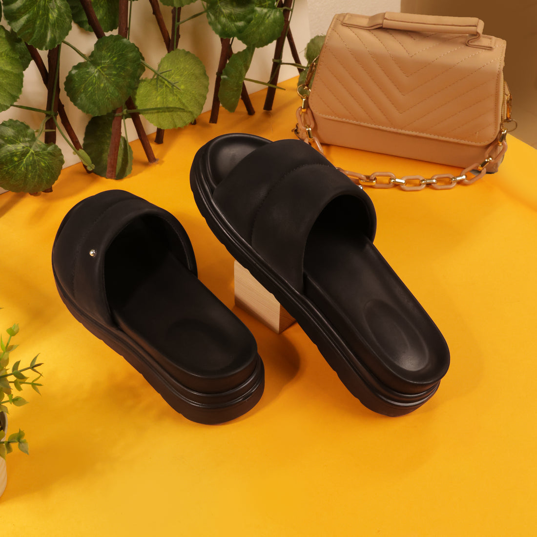 Women Medicated Slipper 1D-BLK