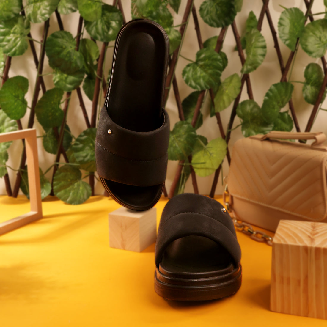 Women Medicated Slipper 1D-BLK