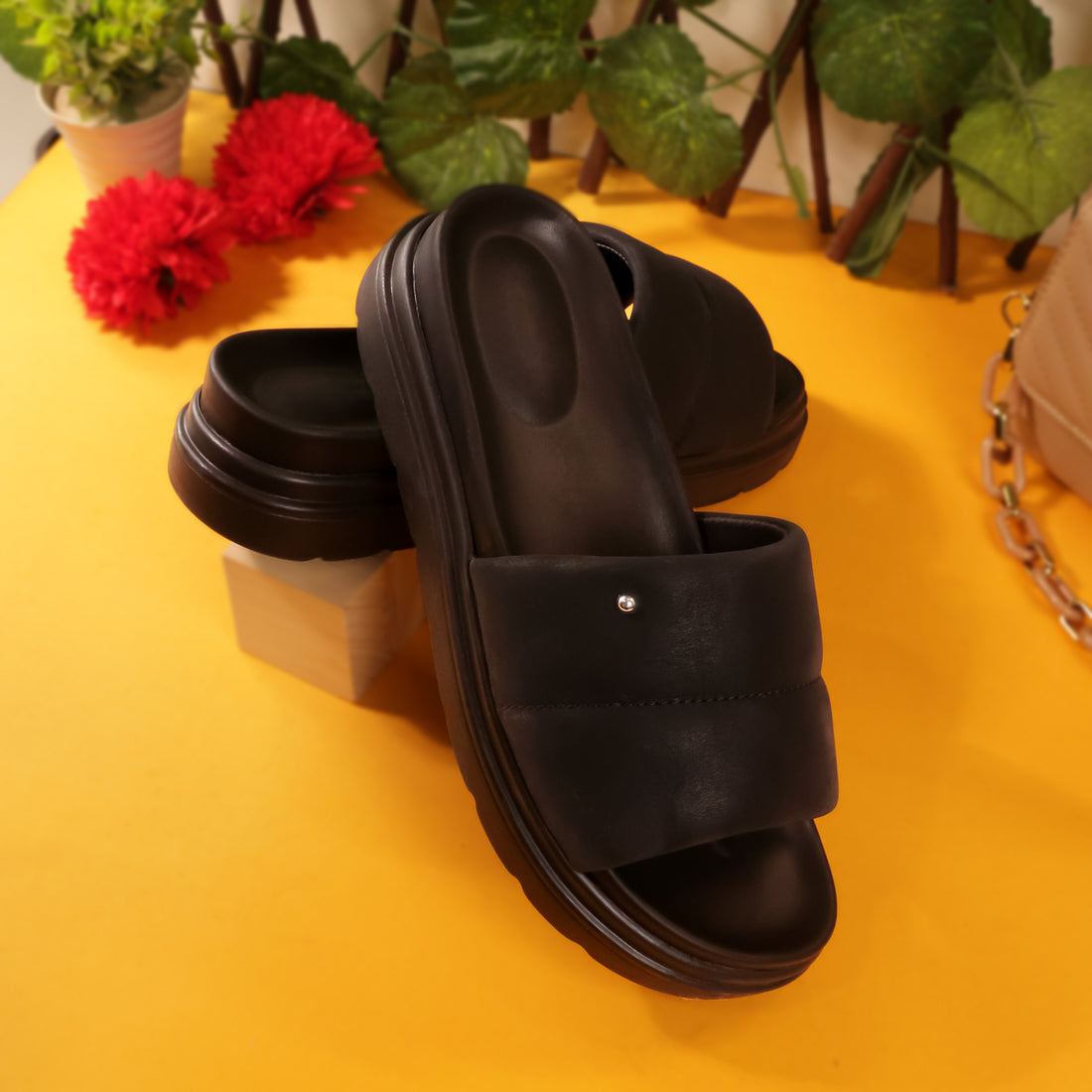 Women Medicated Slipper 1D-BLK