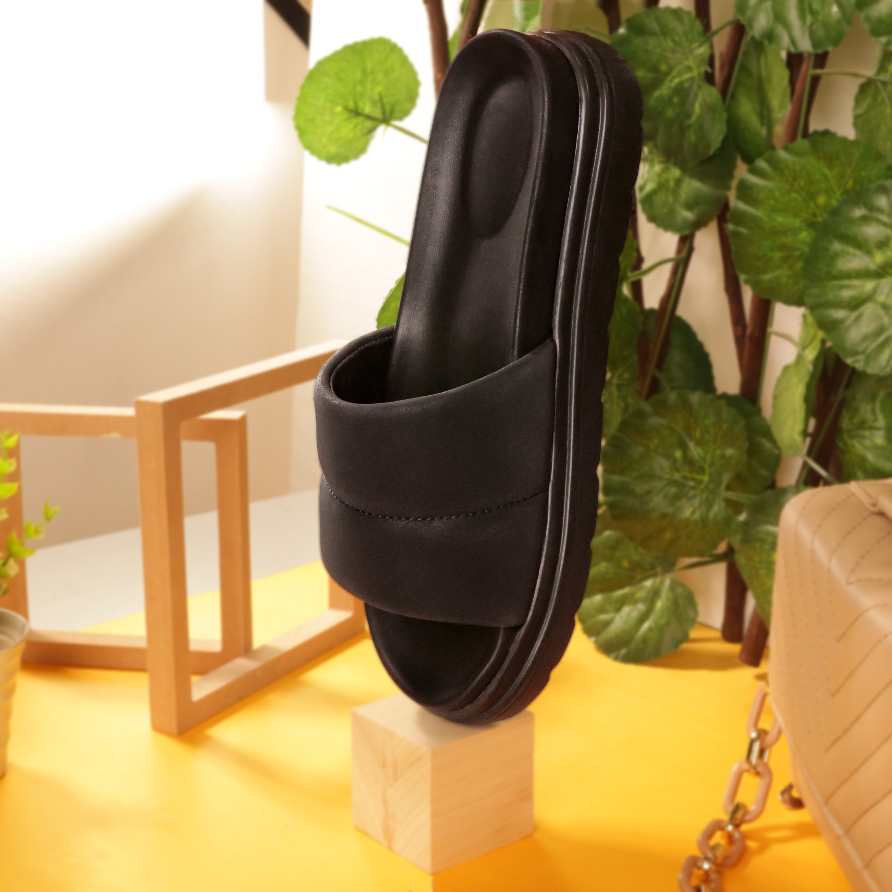 Women Medicated Slipper 1D-BLK